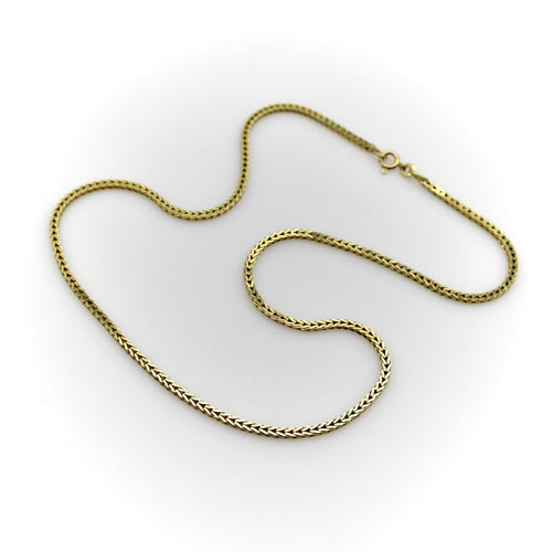 Collier Collier chaîne maille blé carrée en or jaune 14K 58 Facettes 11178