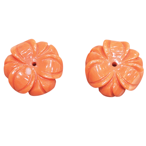 Boucles d'oreilles en or blanc, corail et aigues-marines 58 Facettes TA78PI354