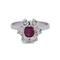 55 Bague vintage en or blanc 18 kt avec rubis et diamants 58 Facettes AN515 (00019)