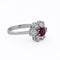 55 Bague vintage en or blanc 18 kt avec rubis et diamants 58 Facettes AN515 (00019)