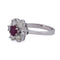 55 Bague vintage en or blanc 18 kt avec rubis et diamants 58 Facettes AN515 (00019)