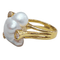 Bague 55 Bague en or jaune avec perle et diamants 58 Facettes T391
