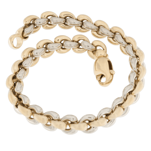 Bracelet à maillons en or jaune et or blanc 18 carats 58 Facettes BR1511