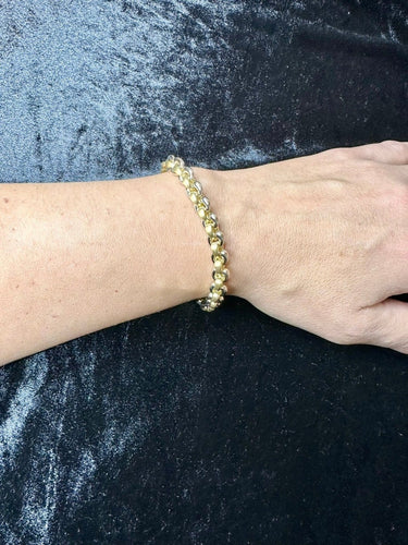 Bracelet à maillons en or jaune et or blanc 18 carats 58 Facettes BR1511