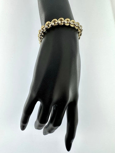 Bracelet à maillons en or jaune et or blanc 18 carats 58 Facettes BR1511