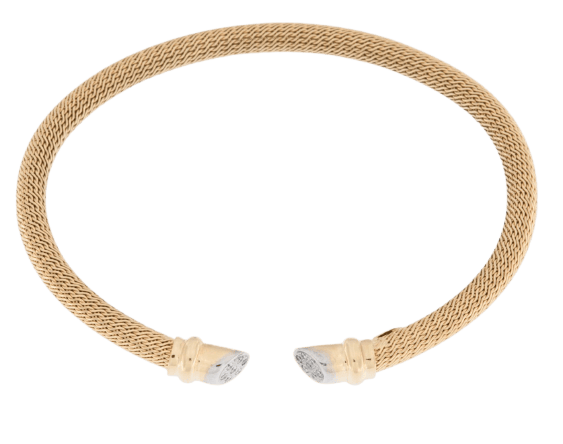 Bracelet ouvert italien en or 18 carats et diamants 58 Facettes BR1512