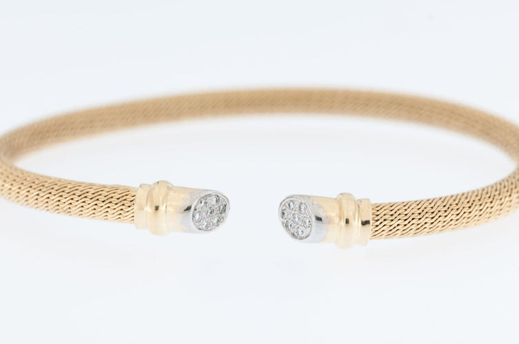 Bracelet ouvert italien en or 18 carats et diamants 58 Facettes BR1512