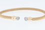 Bracelet ouvert italien en or 18 carats et diamants 58 Facettes BR1512