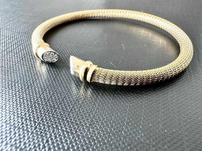 Bracelet ouvert italien en or 18 carats et diamants 58 Facettes BR1512