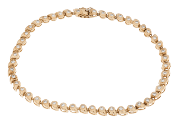 Bracelet tennis en or jaune 18 carats avec diamants 58 Facettes BR1513