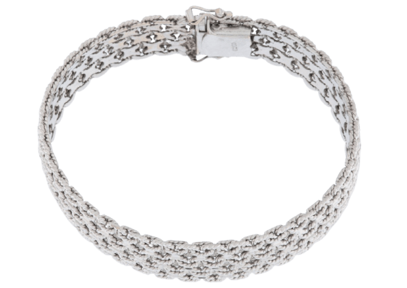 Bracelet français vintage en or blanc 18 carats