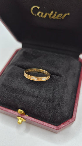 49 Cartier Love - Bague mini modèle en or rose et diamants 58 Facettes 320/411