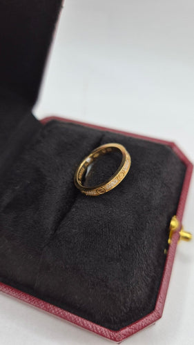 49 Cartier Love - Bague mini modèle en or rose et diamants 58 Facettes 320/411