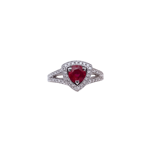 Bague 50.5 Mauboussin Dream & Love - Bague en or gris, rubis et diamants 58 Facettes 1792