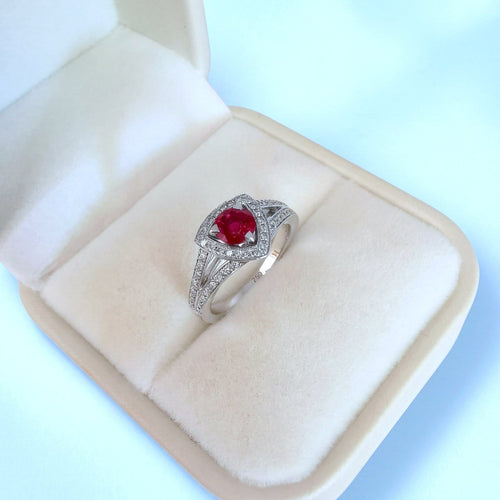 50.5 Mauboussin Dream & Love - Bague en or gris, rubis et diamants 58 Facettes 1792