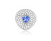 47 Bague bombée en or gris, saphir poire et diamants 58 Facettes 259177