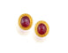 Clous d'oreilles en or jaune et rubis 58 Facettes 269308