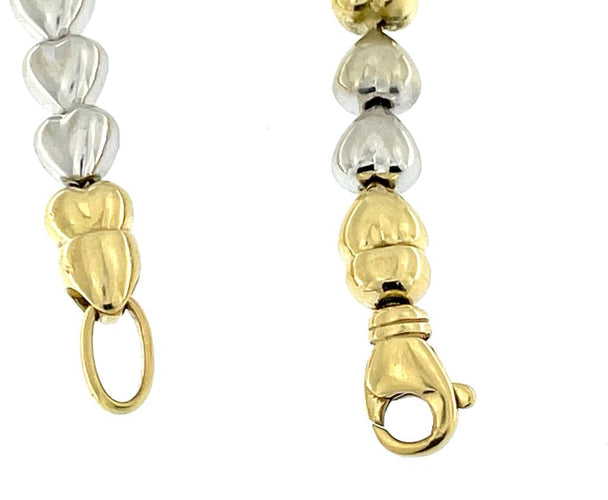 Bracelet italien en or jaune et blanc 18 carats 58 Facettes BR1533
