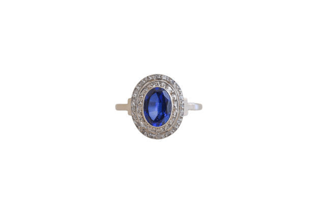 Bague Ovale Saphir et Diamants