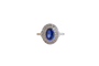 Bague Ovale Saphir et Diamants