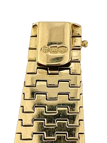 Bracelet rétro floral en or jaune et blanc 18 carats 58 Facettes BR1549D