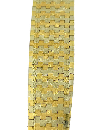 Bracelet rétro floral en or jaune et blanc 18 carats 58 Facettes BR1549D