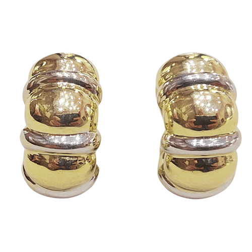 Boucles d'oreilles en or jaune et blanc 18 ct 58 Facettes TA264