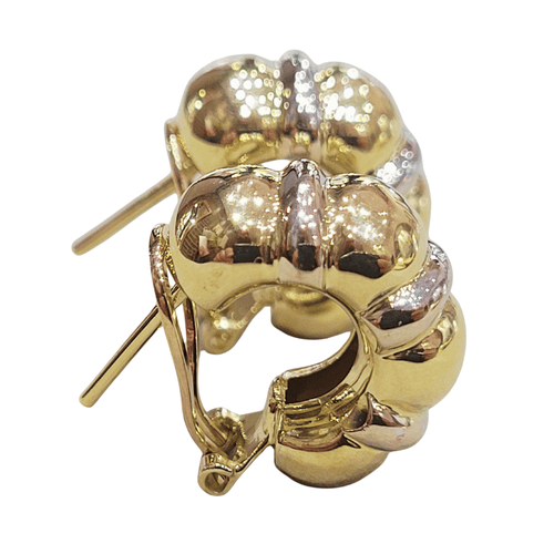 Boucles d'oreilles en or jaune et blanc 18 ct 58 Facettes TA264