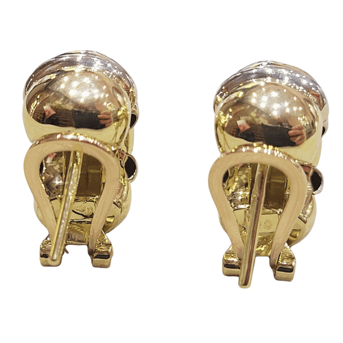 Boucles d'oreilles en or jaune et blanc 18 ct 58 Facettes TA264