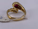 52 Bague serpent en or jaune 18 ct, rubis et diamants 58 Facettes BA 5
