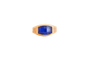 Bague Chevalière pierre bleue facetteé