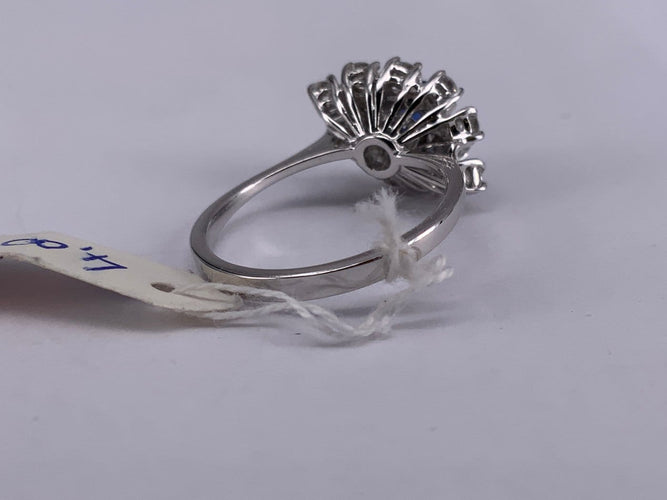 53 Bague en or jaune 18 ct avec saphir de Ceylan et diamant 58 Facettes BA 590