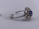 54 Bague saphir de Ceylan en or blanc et diamants 58 Facettes BA 533
