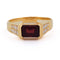 66 Bague vintage en or jaune 18 kt, grenat et diamants 58 Facettes AN726 (0079)