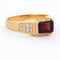 66 Bague vintage en or jaune 18 kt, grenat et diamants 58 Facettes AN726 (0079)