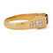 66 Bague vintage en or jaune 18 kt, grenat et diamants 58 Facettes AN726 (0079)