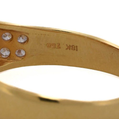 66 Bague vintage en or jaune 18 kt, grenat et diamants 58 Facettes AN726 (0079)