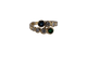 54 Bague Toi et Moi en or jaune, émeraude, saphir et diamant 58 Facettes BA 70