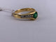 52 Bague vintage en or jaune avec émeraude serti clos et diamants 58 Facettes BA 640