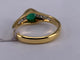 52 Bague vintage en or jaune avec émeraude serti clos et diamants 58 Facettes BA 640