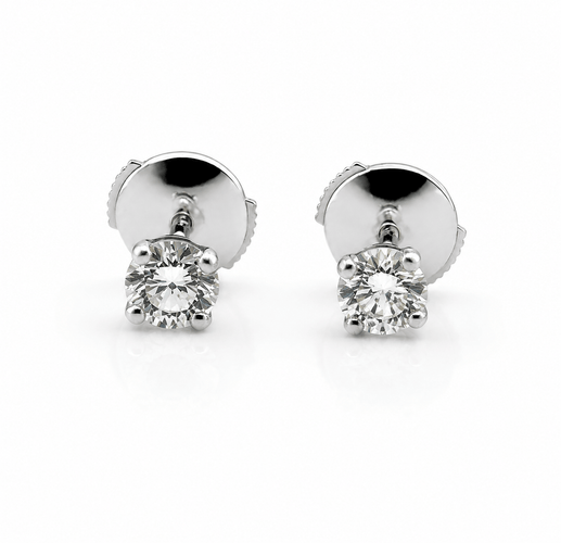 Boucles d'oreilles Boucles d'oreilles puces en or blanc 18 carats et diamants 58 Facettes 90984