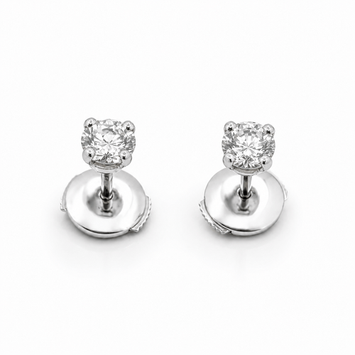 Boucles d'oreilles Boucles d'oreilles puces en or blanc 18 carats et diamants 58 Facettes 90984