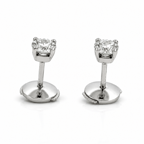 Boucles d'oreilles Boucles d'oreilles puces en or blanc 18 carats et diamants 58 Facettes 90984
