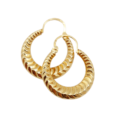 Créoles vintage - Boucles d'oreilles en or 18k à motifs géométriques 58 Facettes A07632
