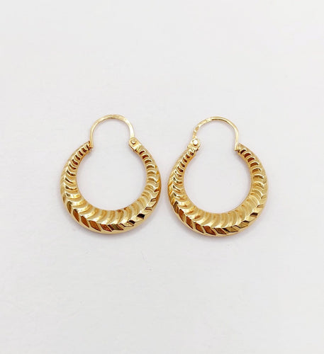Créoles vintage - Boucles d'oreilles en or 18k à motifs géométriques 58 Facettes A07632