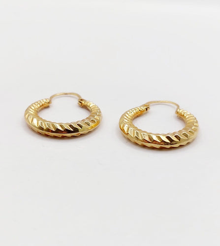 Créoles vintage - Boucles d'oreilles en or 18k à motifs géométriques 58 Facettes A07632