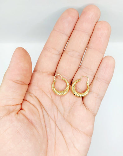 Boucles d'oreilles Créoles vintage - Boucles d'oreilles en or 18k à motifs géométriques 58 Facettes A07632