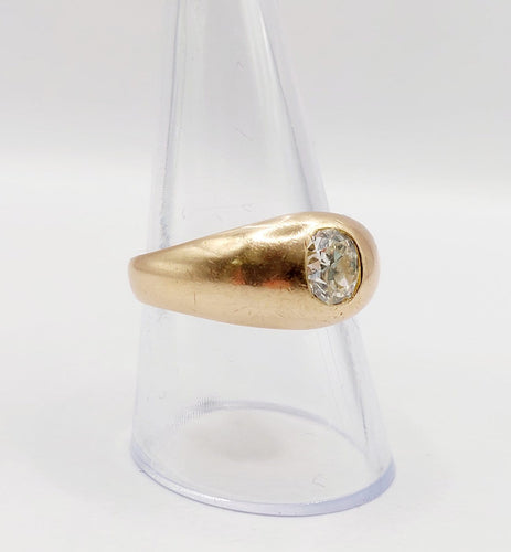 59 Bague jonc dôme en or rose 18k et diamant taille ancienne 58 Facettes A07653