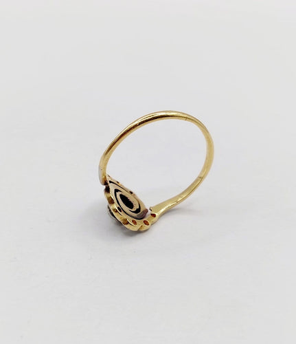 50.5 Bague tourbillon antique en or 18k, platine et diamants 58 Facettes A07658