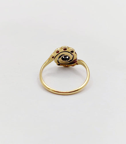 50.5 Bague tourbillon antique en or 18k, platine et diamants 58 Facettes A07658